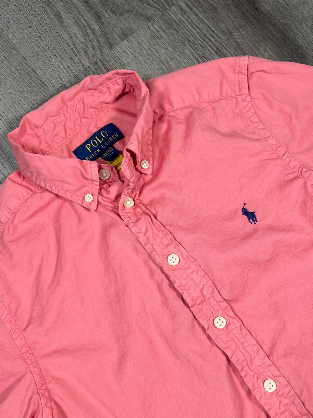Polo Ralph Lauren Boys M (10-12) Short Sleeve Button Down Shirt Top Cotton Twill